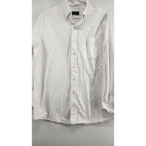 Proper Cloth Mens 17.5/34 White 100% Cotton Button Long Sleeve Dress Shirt